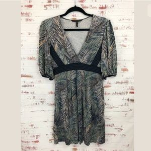 BCBGMAXAZRIA Pine Needle Dress Multicolor Deep-V